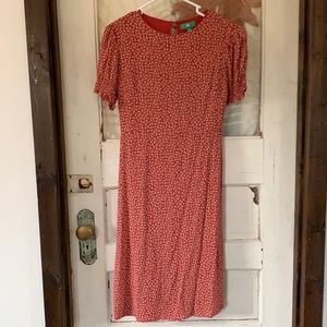 Brick red dress with flowers size 4